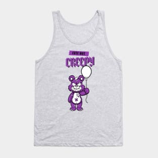 Cute but Creepy, Funny bear with a balloon design Tank Top